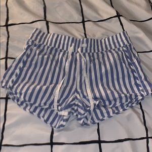 Gap Body Blue and White Pajama Drawstring Shorts